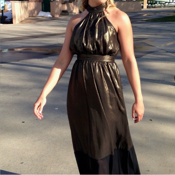 BCBGeneration Dresses & Skirts - BCBGeneration Metallic Gold and Black Maxi Dress